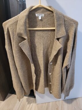 Reitmans Tan Collared Button Cardigan